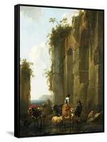 Ruins in Italy-Nicolaes Pietersz. Berchem-Framed Stretched Canvas