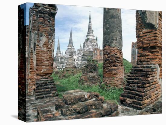 Ruins in the Old Capital of Ayutthaya, Unesco World Heritage Site, Thailand, Southeast Asia-Bruno Barbier-Stretched Canvas