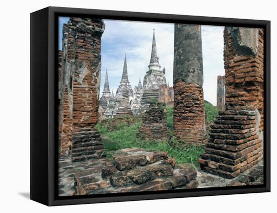 Ruins in the Old Capital of Ayutthaya, Unesco World Heritage Site, Thailand, Southeast Asia-Bruno Barbier-Framed Stretched Canvas