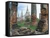 Ruins in the Old Capital of Ayutthaya, Unesco World Heritage Site, Thailand, Southeast Asia-Bruno Barbier-Framed Stretched Canvas