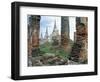 Ruins in the Old Capital of Ayutthaya, Unesco World Heritage Site, Thailand, Southeast Asia-Bruno Barbier-Framed Photographic Print