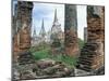 Ruins in the Old Capital of Ayutthaya, Unesco World Heritage Site, Thailand, Southeast Asia-Bruno Barbier-Mounted Photographic Print