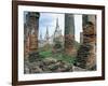 Ruins in the Old Capital of Ayutthaya, Unesco World Heritage Site, Thailand, Southeast Asia-Bruno Barbier-Framed Photographic Print