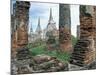 Ruins in the Old Capital of Ayutthaya, Unesco World Heritage Site, Thailand, Southeast Asia-Bruno Barbier-Mounted Photographic Print