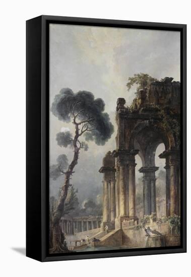 Ruins Near Water, c.1779-Hubert Robert-Framed Stretched Canvas