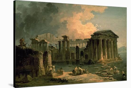 Ruins of a Doric Temple-Hubert Robert-Stretched Canvas