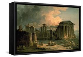 Ruins of a Doric Temple-Hubert Robert-Framed Stretched Canvas