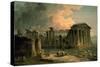 Ruins of a Doric Temple-Hubert Robert-Stretched Canvas