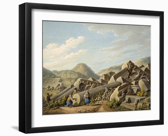 Ruins of a Roman Temple at Ephesus, 1790s-Gaetano Mercati-Framed Giclee Print