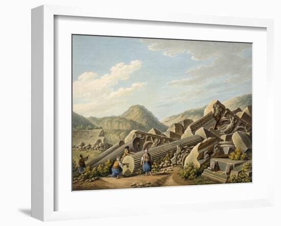 Ruins of a Roman Temple at Ephesus, 1790s-Gaetano Mercati-Framed Giclee Print