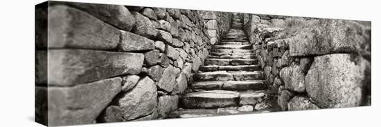 Ruins of a Staircase at an Archaeological Site, Inca Ruins, Machu Picchu, Cusco Region, Peru-null-Stretched Canvas