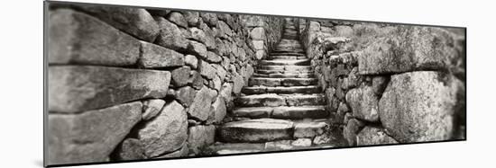 Ruins of a Staircase at an Archaeological Site, Inca Ruins, Machu Picchu, Cusco Region, Peru-null-Mounted Photographic Print