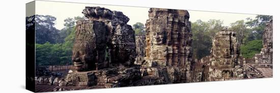 Ruins of a Temple, Bayon Temple, Angkor Thom, Siem Reap, Angkor, Cambodia-null-Stretched Canvas