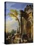 Ruins of a Triumphal Arch in the Roman Campagna, 1717/1719 (Oil on Canvas)-Giovanni Paolo Pannini or Panini-Stretched Canvas