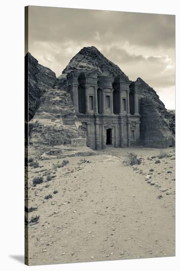 Ruins of Ad Deir Monastery at Ancient Nabatean City of Petra, Wadi Musa, Ma'an Governorate, Jordan-null-Stretched Canvas