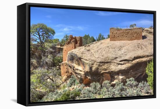 Ruins of Ancestral Puebloans, Dating from Between 900 Ad and 1200 Ad, Holly Group-Richard Maschmeyer-Framed Stretched Canvas