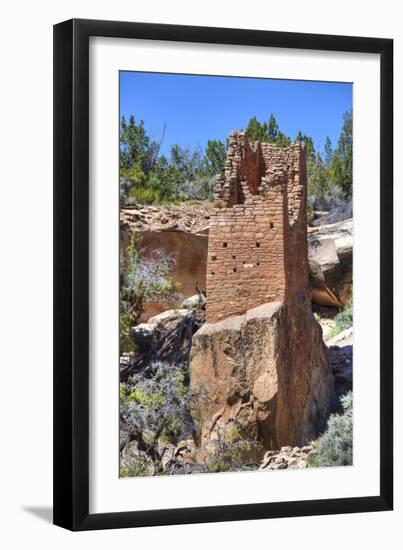 Ruins of Ancestral Puebloans, Square Tower, Dating from Between 900 Ad and 1200 Ad-Richard Maschmeyer-Framed Photographic Print