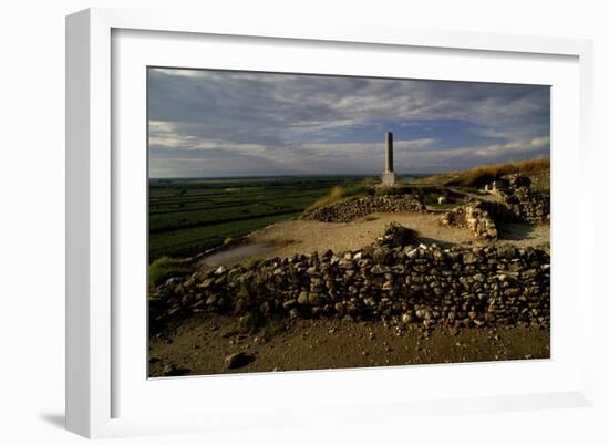 Ruins of Ancient City of Cannae and Memorial Stone Commemorating Battle of Cannae-null-Framed Giclee Print