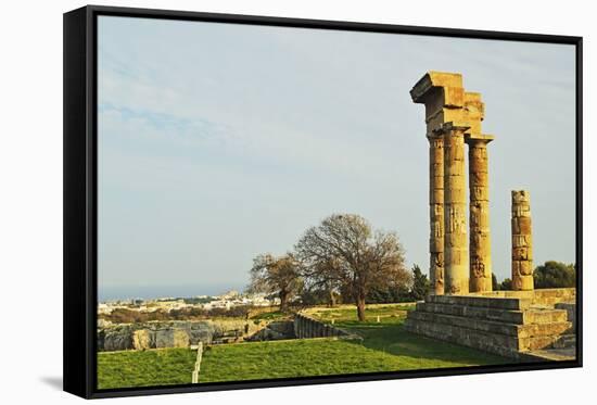 Ruins of Apollo Temple at the Acropolis of Rhodes-Jochen Schlenker-Framed Stretched Canvas