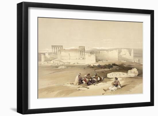Ruins of Baalbec, May 5th 1839, Plate 77 from Volume II of 'The Holy Land', Engraved by Louis Haghe-David Roberts-Framed Giclee Print
