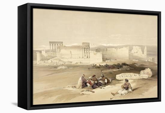 Ruins of Baalbec, May 5th 1839, Plate 77 from Volume II of 'The Holy Land', Engraved by Louis Haghe-David Roberts-Framed Stretched Canvas