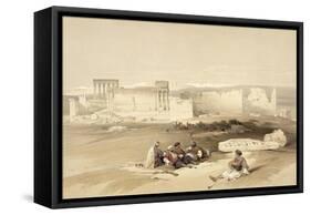 Ruins of Baalbec, May 5th 1839, Plate 77 from Volume II of 'The Holy Land', Engraved by Louis Haghe-David Roberts-Framed Stretched Canvas