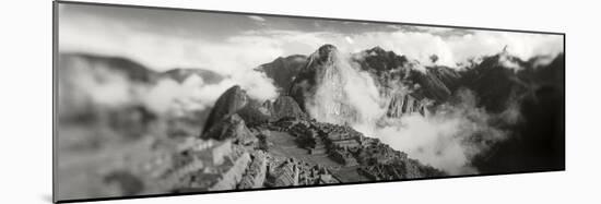 Ruins of Buildings at an Archaeological Site, Inca Ruins, Machu Picchu, Cusco Region, Peru-null-Mounted Photographic Print