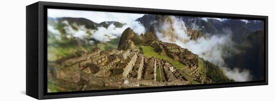 Ruins of Buildings at an Archaeological Site, Inca Ruins, Machu Picchu, Cusco Region, Peru-null-Framed Stretched Canvas