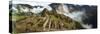 Ruins of Buildings at an Archaeological Site, Inca Ruins, Machu Picchu, Cusco Region, Peru-null-Stretched Canvas