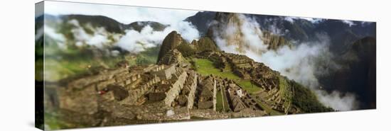 Ruins of Buildings at an Archaeological Site, Inca Ruins, Machu Picchu, Cusco Region, Peru-null-Stretched Canvas