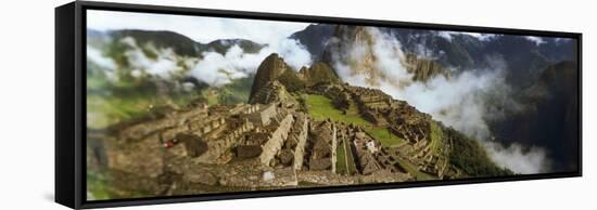 Ruins of Buildings at an Archaeological Site, Inca Ruins, Machu Picchu, Cusco Region, Peru-null-Framed Stretched Canvas