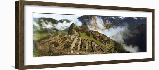 Ruins of Buildings at an Archaeological Site, Inca Ruins, Machu Picchu, Cusco Region, Peru-null-Framed Photographic Print