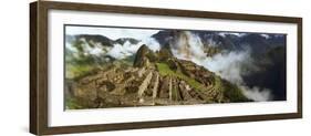 Ruins of Buildings at an Archaeological Site, Inca Ruins, Machu Picchu, Cusco Region, Peru-null-Framed Photographic Print