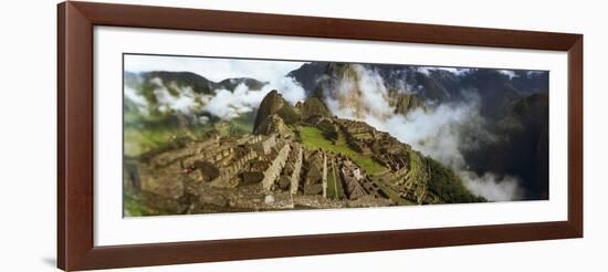 Ruins of Buildings at an Archaeological Site, Inca Ruins, Machu Picchu, Cusco Region, Peru-null-Framed Photographic Print