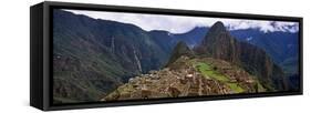 Ruins of Buildings at an Archaeological Site, Inca Ruins, Machu Picchu, Cusco Region, Peru-null-Framed Stretched Canvas