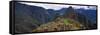 Ruins of Buildings at an Archaeological Site, Inca Ruins, Machu Picchu, Cusco Region, Peru-null-Framed Stretched Canvas