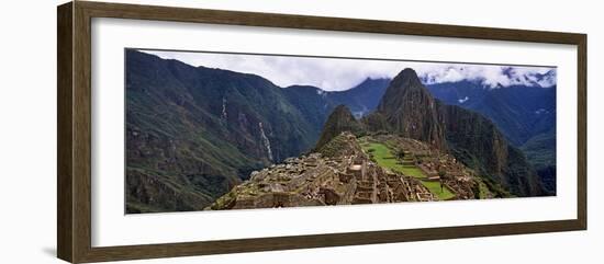 Ruins of Buildings at an Archaeological Site, Inca Ruins, Machu Picchu, Cusco Region, Peru-null-Framed Photographic Print