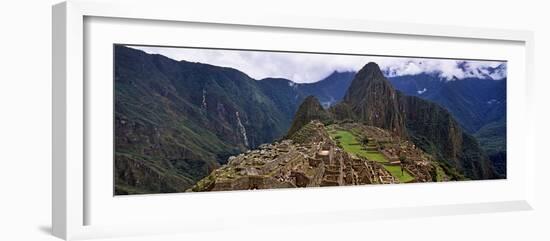 Ruins of Buildings at an Archaeological Site, Inca Ruins, Machu Picchu, Cusco Region, Peru-null-Framed Photographic Print