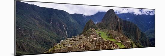 Ruins of Buildings at an Archaeological Site, Inca Ruins, Machu Picchu, Cusco Region, Peru-null-Mounted Photographic Print