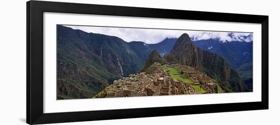 Ruins of Buildings at an Archaeological Site, Inca Ruins, Machu Picchu, Cusco Region, Peru-null-Framed Photographic Print