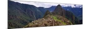 Ruins of Buildings at an Archaeological Site, Inca Ruins, Machu Picchu, Cusco Region, Peru-null-Mounted Photographic Print