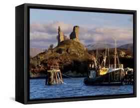 Ruins of Castle Moil and Fishing Harbour at Kyleakin, Skye, Inner Hebrides, Highlands, Scotland-Patrick Dieudonne-Framed Stretched Canvas