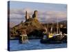 Ruins of Castle Moil and Fishing Harbour at Kyleakin, Skye, Inner Hebrides, Highlands, Scotland-Patrick Dieudonne-Stretched Canvas