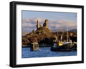 Ruins of Castle Moil and Fishing Harbour at Kyleakin, Skye, Inner Hebrides, Highlands, Scotland-Patrick Dieudonne-Framed Photographic Print