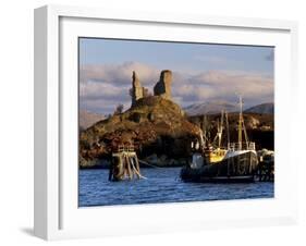 Ruins of Castle Moil and Fishing Harbour at Kyleakin, Skye, Inner Hebrides, Highlands, Scotland-Patrick Dieudonne-Framed Photographic Print