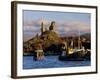 Ruins of Castle Moil and Fishing Harbour at Kyleakin, Skye, Inner Hebrides, Highlands, Scotland-Patrick Dieudonne-Framed Photographic Print