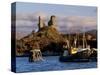 Ruins of Castle Moil and Fishing Harbour at Kyleakin, Skye, Inner Hebrides, Highlands, Scotland-Patrick Dieudonne-Stretched Canvas