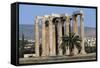 Ruins of Columns of a Temple, Temple of Olympian Zeus, Athens, Attica, Greece-null-Framed Stretched Canvas