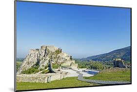 Ruins of Devin Castle, Danube River, Bratislava, Slovakia, Europe-Christian Kober-Mounted Photographic Print