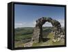 Ruins of Dinas Bran Castle and Village of Llangollen Below, Denbighshire-Richard Maschmeyer-Framed Stretched Canvas